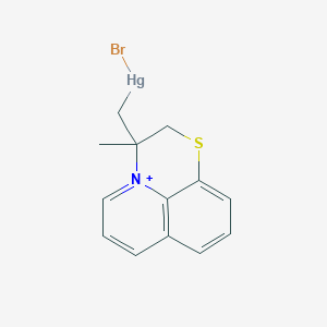 molecular formula C13H13BrHgNS+ B11103292 Bromo[(3-methyl-2,3-dihydro[1,4]thiazino[2,3,4-ij]quinolin-4-ium-3-yl)methyl]mercury 