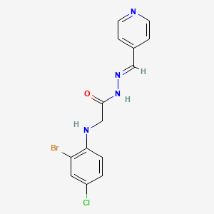 2-[(2-Bromo-4-chlorophenyl)amino]-N'-[(E)-(pyridin-4-YL)methylidene]acetohydrazide