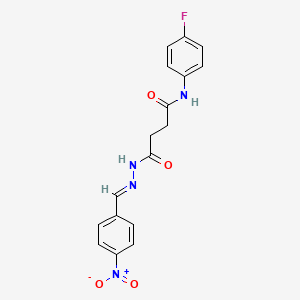 N-(4-fluorophenyl)-4-[(2E)-2-(4-nitrobenzylidene)hydrazinyl]-4-oxobutanamide