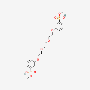 molecular formula C22H32O10P2 B11103309 Ethyl hydrogen {3-[2-(2-{2-[3-(ethoxyhydroxyphosphoryl)phenoxy]ethoxy}ethoxy)ethoxy]phenyl}phosphonate 