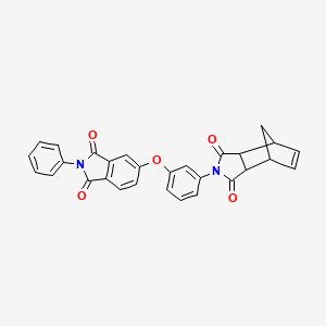 molecular formula C29H20N2O5 B11103312 2-{3-[(1,3-dioxo-2-phenyl-2,3-dihydro-1H-isoindol-5-yl)oxy]phenyl}-3a,4,7,7a-tetrahydro-1H-4,7-methanoisoindole-1,3(2H)-dione 