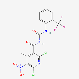 molecular formula C15H9Cl2F3N4O4 B11103343 2,6-dichloro-4-methyl-5-nitro-N-{[2-(trifluoromethyl)phenyl]carbamoyl}pyridine-3-carboxamide CAS No. 309275-49-8