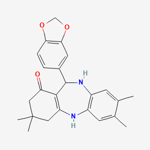 11-(1,3-benzodioxol-5-yl)-3,3,7,8-tetramethyl-2,3,4,5,10,11-hexahydro-1H-dibenzo[b,e][1,4]diazepin-1-one