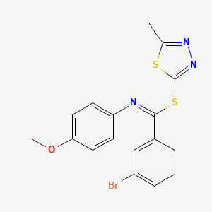 5-methyl-1,3,4-thiadiazol-2-yl 3-bromo-N-(4-methoxyphenyl)benzenecarbimidothioate