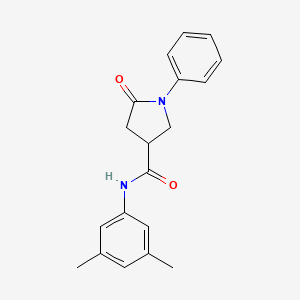 molecular formula C19H20N2O2 B11103382 N-(3,5-dimethylphenyl)-5-oxo-1-phenylpyrrolidine-3-carboxamide 