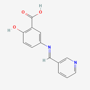 2-hydroxy-5-{[(E)-pyridin-3-ylmethylidene]amino}benzoic acid