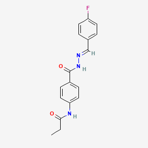 N-(4-{[(2E)-2-(4-fluorobenzylidene)hydrazinyl]carbonyl}phenyl)propanamide