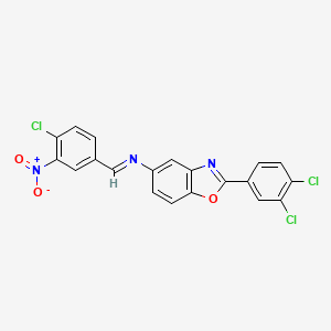 N-[(E)-(4-chloro-3-nitrophenyl)methylidene]-2-(3,4-dichlorophenyl)-1,3-benzoxazol-5-amine