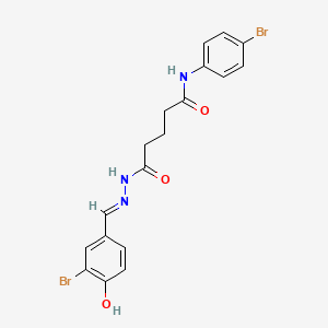 5-[(2E)-2-(3-bromo-4-hydroxybenzylidene)hydrazinyl]-N-(4-bromophenyl)-5-oxopentanamide