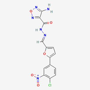 4-amino-N'-{(E)-[5-(4-chloro-3-nitrophenyl)furan-2-yl]methylidene}-1,2,5-oxadiazole-3-carbohydrazide