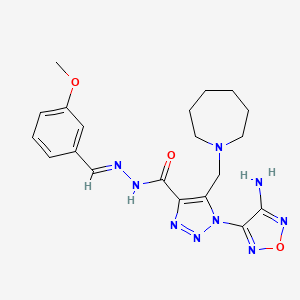 1-(4-amino-1,2,5-oxadiazol-3-yl)-5-(azepan-1-ylmethyl)-N'-[(E)-(3-methoxyphenyl)methylidene]-1H-1,2,3-triazole-4-carbohydrazide