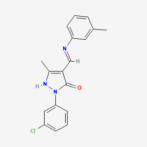 (4Z)-2-(3-chlorophenyl)-5-methyl-4-{[(3-methylphenyl)amino]methylidene}-2,4-dihydro-3H-pyrazol-3-one