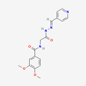 3,4-Dimethoxy-N-(2-oxo-2-(2-(4-pyridinylmethylene)hydrazino)ethyl)benzamide