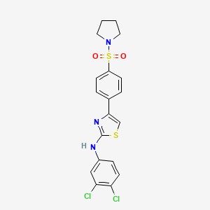 molecular formula C19H17Cl2N3O2S2 B11103516 N-(3,4-dichlorophenyl)-4-[4-(pyrrolidin-1-ylsulfonyl)phenyl]-1,3-thiazol-2-amine 