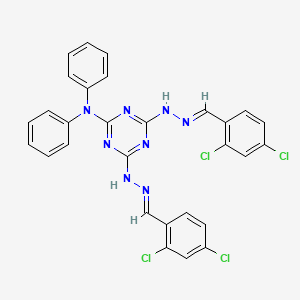 molecular formula C29H20Cl4N8 B11103519 4,6-bis[(2E)-2-(2,4-dichlorobenzylidene)hydrazinyl]-N,N-diphenyl-1,3,5-triazin-2-amine 