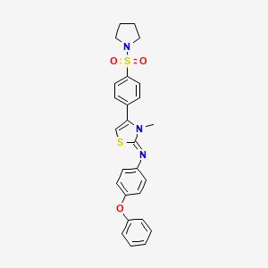 N-[(2Z)-3-methyl-4-[4-(pyrrolidin-1-ylsulfonyl)phenyl]-1,3-thiazol-2(3H)-ylidene]-4-phenoxyaniline