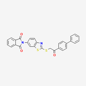 2-(2-{[2-(biphenyl-4-yl)-2-oxoethyl]sulfanyl}-1,3-benzothiazol-6-yl)-1H-isoindole-1,3(2H)-dione