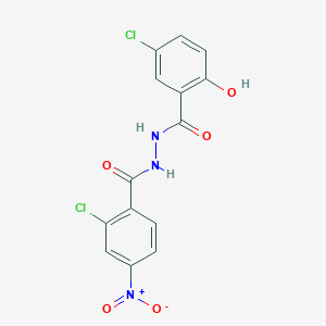 molecular formula C14H9Cl2N3O5 B11103538 2-chloro-N'-(5-chloro-2-hydroxybenzoyl)-4-nitrobenzohydrazide 