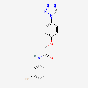 molecular formula C15H12BrN5O2 B11103578 Acetamide, N-(3-bromophenyl)-2-[4-(1-tetrazolyl)phenoxy]- 