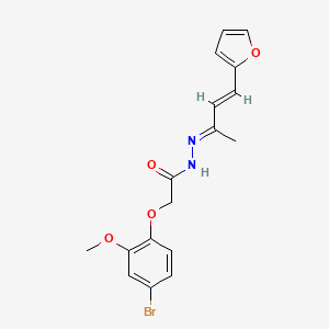 2-(4-bromo-2-methoxyphenoxy)-N'-[(2E,3E)-4-(furan-2-yl)but-3-en-2-ylidene]acetohydrazide