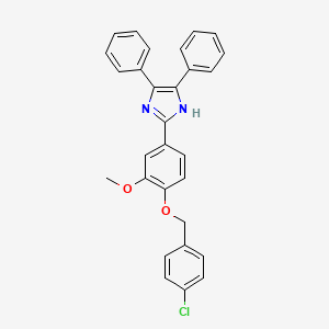 molecular formula C29H23ClN2O2 B11103619 2-{4-[(4-chlorobenzyl)oxy]-3-methoxyphenyl}-4,5-diphenyl-1H-imidazole 