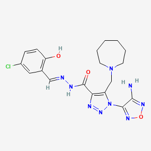 1-(4-amino-1,2,5-oxadiazol-3-yl)-5-(azepan-1-ylmethyl)-N'-[(E)-(5-chloro-2-hydroxyphenyl)methylidene]-1H-1,2,3-triazole-4-carbohydrazide