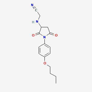 molecular formula C16H19N3O3 B11103700 Acetonitrile, 2-[1-(4-butoxyphenyl)-2,5-dioxo-3-pyrrolidinylamino]- 