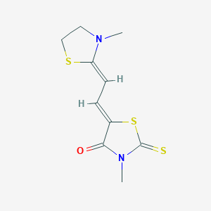 molecular formula C10H12N2OS3 B11103729 3-Methyl-5-[2-(3-methyl-thiazolidin-2-ylidene)-ethylidene]-2-thioxo-thiazolidin-4-one 