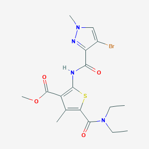 molecular formula C17H21BrN4O4S B11103732 methyl 2-{[(4-bromo-1-methyl-1H-pyrazol-3-yl)carbonyl]amino}-5-(diethylcarbamoyl)-4-methylthiophene-3-carboxylate 