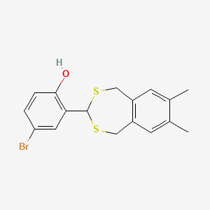 molecular formula C17H17BrOS2 B11103753 4-Bromo-2-(7,8-dimethyl-1,5-dihydro-2,4-benzodithiepin-3-yl)phenol 