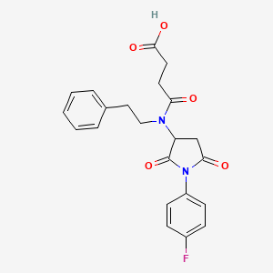 4-{[1-(4-Fluorophenyl)-2,5-dioxopyrrolidin-3-yl](2-phenylethyl)amino}-4-oxobutanoic acid