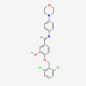 N-[(E)-{4-[(2,6-dichlorobenzyl)oxy]-3-methoxyphenyl}methylidene]-4-(morpholin-4-yl)aniline