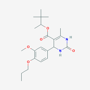 molecular formula C22H32N2O5 B11103762 3,3-Dimethylbutan-2-yl 4-(3-methoxy-4-propoxyphenyl)-6-methyl-2-oxo-1,2,3,4-tetrahydropyrimidine-5-carboxylate 