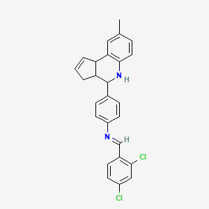 molecular formula C26H22Cl2N2 B11103768 N-[(E)-(2,4-dichlorophenyl)methylidene]-4-(8-methyl-3a,4,5,9b-tetrahydro-3H-cyclopenta[c]quinolin-4-yl)aniline 