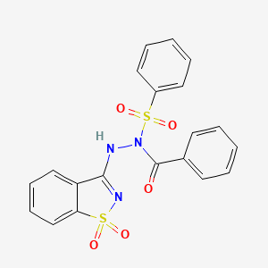 N'-(1,1-dioxido-1,2-benzothiazol-3-yl)-N-(phenylsulfonyl)benzohydrazide