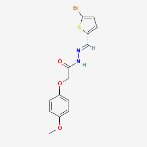 molecular formula C14H13BrN2O3S B11103789 N'-[(E)-(5-bromothiophen-2-yl)methylidene]-2-(4-methoxyphenoxy)acetohydrazide 