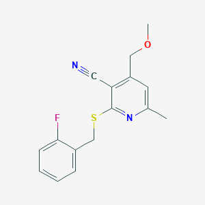 2-[(2-Fluorobenzyl)sulfanyl]-4-(methoxymethyl)-6-methylpyridine-3-carbonitrile