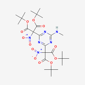 molecular formula C26H40N6O12 B11103803 Tetra-tert-butyl 2,2'-[6-(methylamino)-1,3,5-triazine-2,4-diyl]bis(nitropropanedioate) 