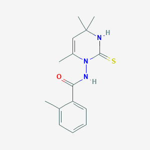 molecular formula C15H19N3OS B11103815 Benzamide, 2-methyl-N-(1,2,3,4-tetrahydro-4,4,6-trimethyl-2-thioxo-1-pyrimidyl)- 