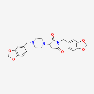 1-(1,3-Benzodioxol-5-ylmethyl)-3-[4-(1,3-benzodioxol-5-ylmethyl)piperazin-1-yl]pyrrolidine-2,5-dione