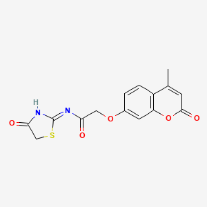 2-[(4-methyl-2-oxo-2H-chromen-7-yl)oxy]-N-(4-oxo-4,5-dihydro-1,3-thiazol-2-yl)acetamide