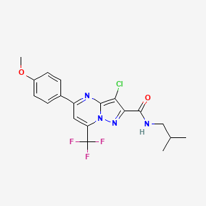 3-chloro-5-(4-methoxyphenyl)-N-(2-methylpropyl)-7-(trifluoromethyl)pyrazolo[1,5-a]pyrimidine-2-carboxamide