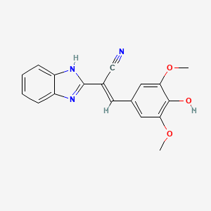 molecular formula C18H15N3O3 B11103866 (2E)-2-(1H-benzimidazol-2-yl)-3-(4-hydroxy-3,5-dimethoxyphenyl)prop-2-enenitrile 