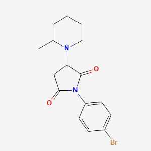 molecular formula C16H19BrN2O2 B11103884 1-(4-Bromophenyl)-3-(2-methylpiperidin-1-yl)pyrrolidine-2,5-dione 