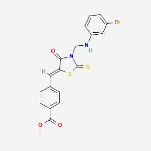 methyl 4-[(Z)-(3-{[(3-bromophenyl)amino]methyl}-4-oxo-2-thioxo-1,3-thiazolidin-5-ylidene)methyl]benzoate