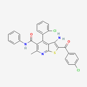 molecular formula C28H19Cl2N3O2S B11103895 3-Amino-2-(4-chlorobenzoyl)-4-(2-chlorophenyl)-6-methyl-N-phenylthieno[2,3-b]pyridine-5-carboxamide 