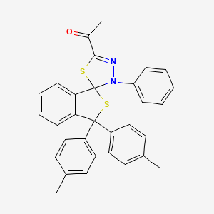 1-[3,3-bis(4-methylphenyl)-3'-phenyl-3H,3'H-spiro[2-benzothiophene-1,2'-[1,3,4]thiadiazol]-5'-yl]ethanone