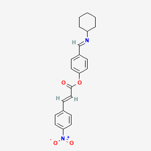 molecular formula C22H22N2O4 B11103962 4-[(E)-(cyclohexylimino)methyl]phenyl (2E)-3-(4-nitrophenyl)prop-2-enoate 