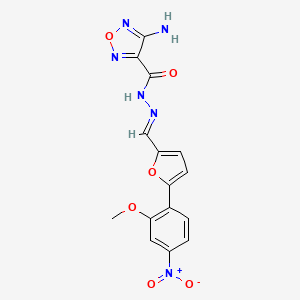 4-amino-N'-{(E)-[5-(2-methoxy-4-nitrophenyl)furan-2-yl]methylidene}-1,2,5-oxadiazole-3-carbohydrazide