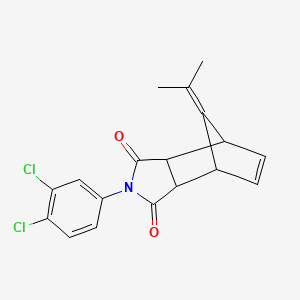 molecular formula C18H15Cl2NO2 B11104013 2-(3,4-Dichlorophenyl)-8-isopropylidene-3A,4,7,7A-tetrahydro-1H-4,7-methanoisoindole-1,3(2H)-dione 